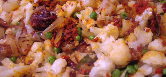 Vegetables beginning to cook